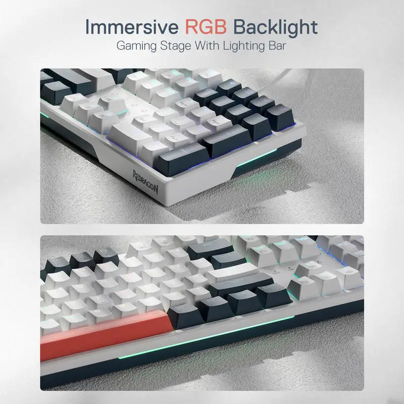 K668 RGB Gaming Keyboard, 108 Keys Wired Mechanical Keyboard W/Extra 4 Hotkeys Upgraded Hot-Swappable Socket，Red Switch