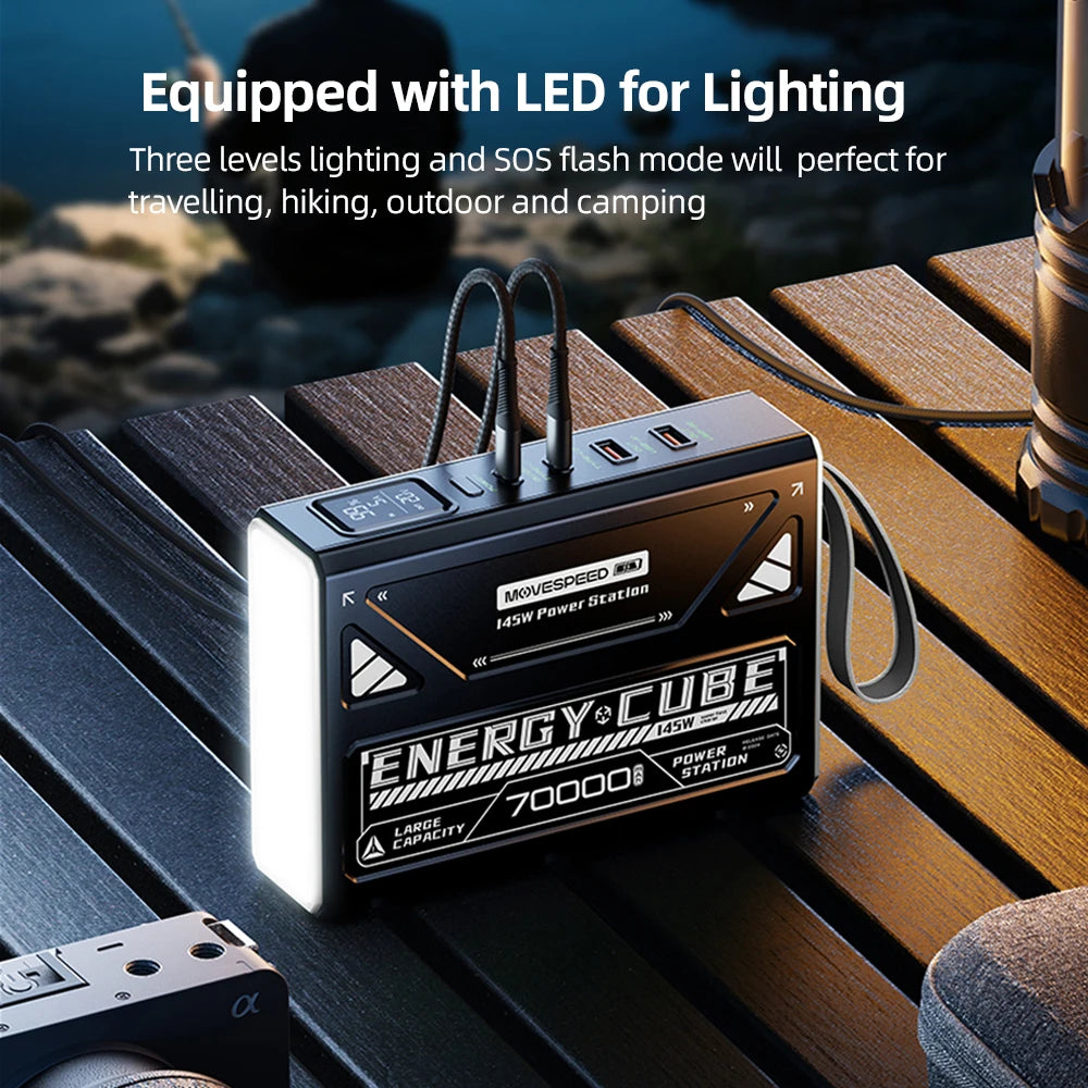 Z70 Pro Max Power Bank 70000Mah 140W PD Fast Charge Powerbank External Battery USB C for Iphone Laptop Outdoor