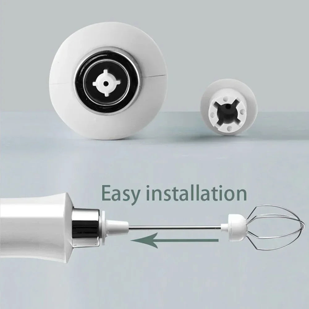 USB Rechargeable Milk Frother Mini Handheld Electric Foam Maker 3 Speed Stainless Steel Whisks for Latte Coffee Cappuccino Hot Chocolate Egg Beater Drink Mixer Blender Kitchen Gadgets Tools Portable Cordless