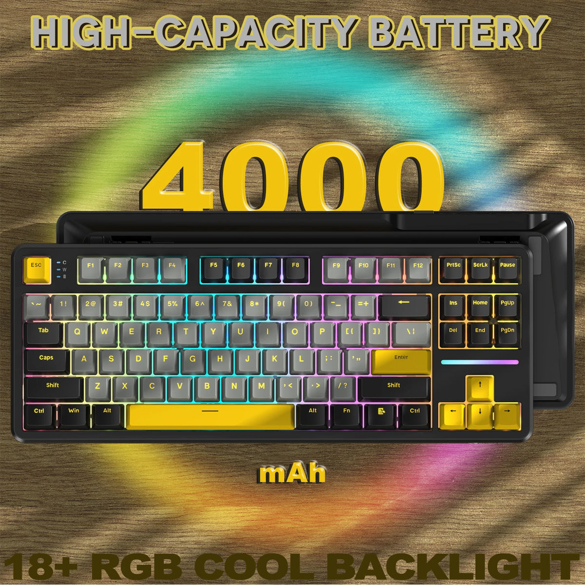 X87 Wireless Mechanical Gaming Keyboard, Tri-Mode Bt5.0/2.4Ghz/Usb-C Gasket Hot Swappable Custom Keyboard, Pre-Lube