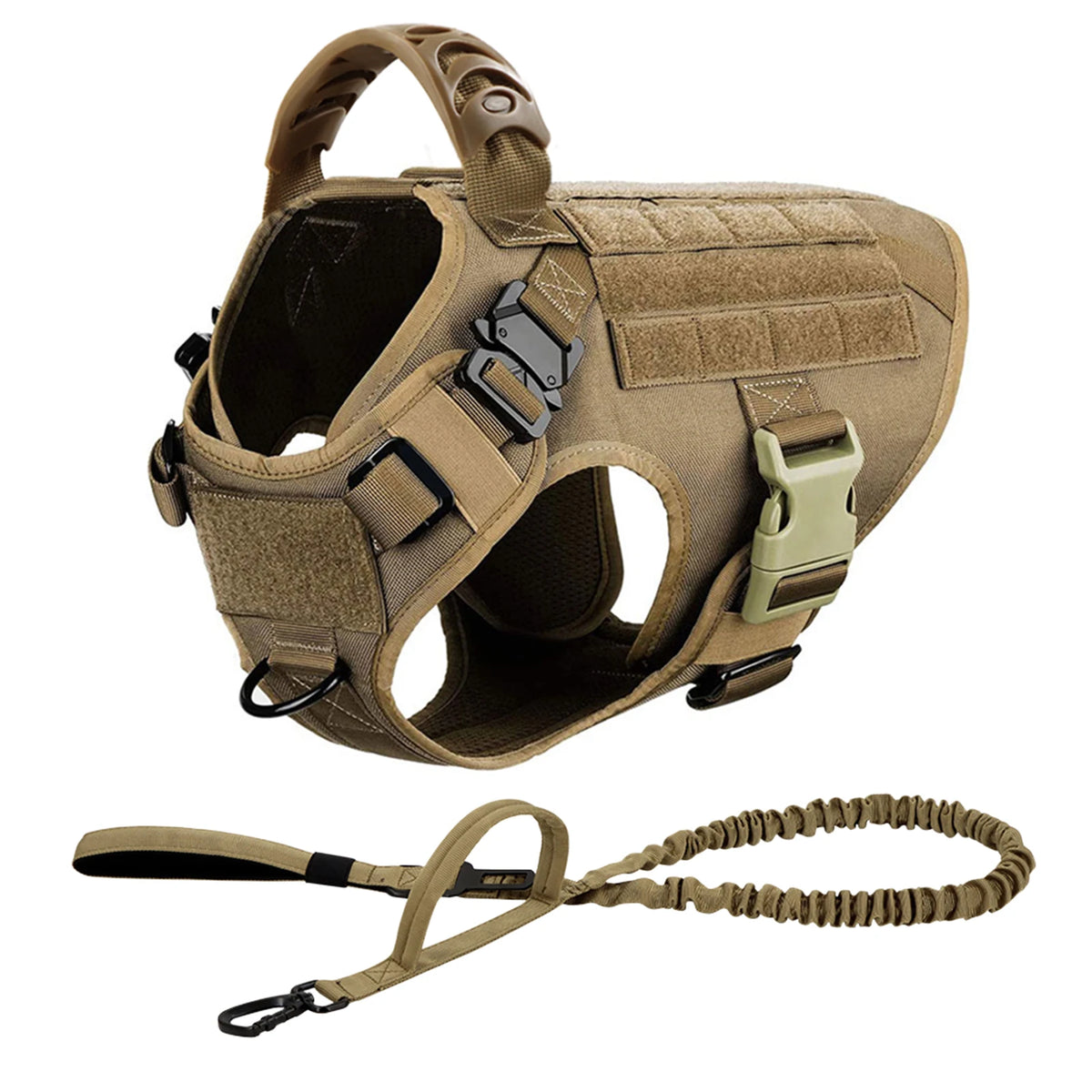 Large Dog Harness and Leash Set Pet German Shepherd Malinois Training Walking Vest Dog Harness and Collar for Medium Large Dogs