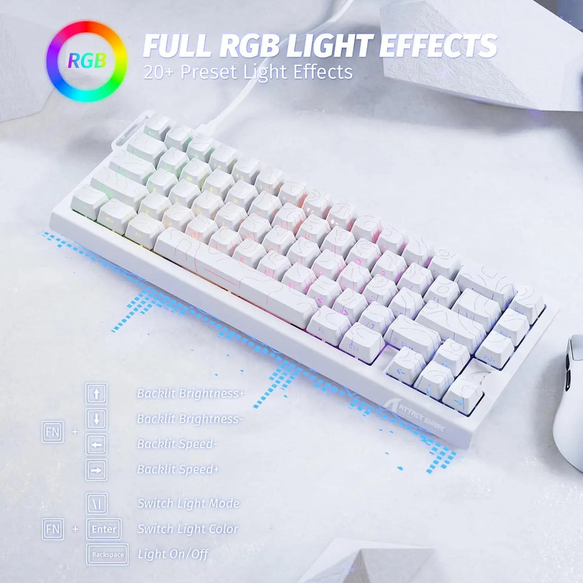 X68 HE Rapid Trigger Mechanical Gaming Keyboard 60% Wired with Adjustable Actuation,Hall Effect Magnetic Switch,8Kh