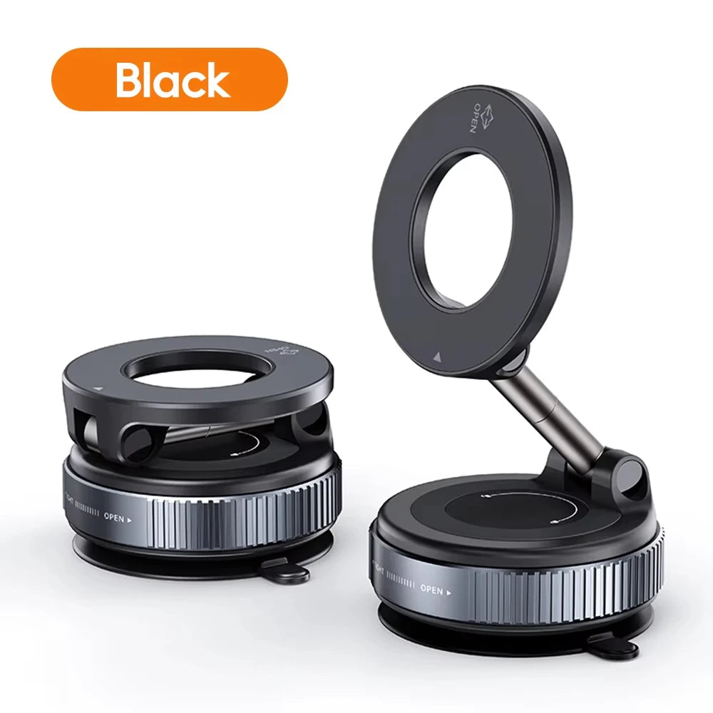 Car Mount Electric Vacuum Magnetic Holder Foldable Strong Suction Stand for Cell Phone for Iphone 12 13 14 15 16 Live Streaming