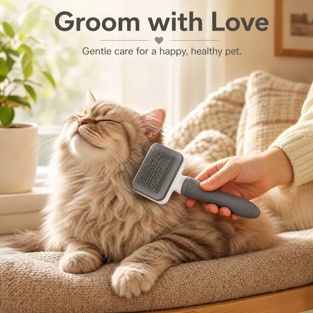 Universal Pet Detangling Brush, Massages Out Knots & Mats. 19Cm, for Long/Short Hair, Soothing