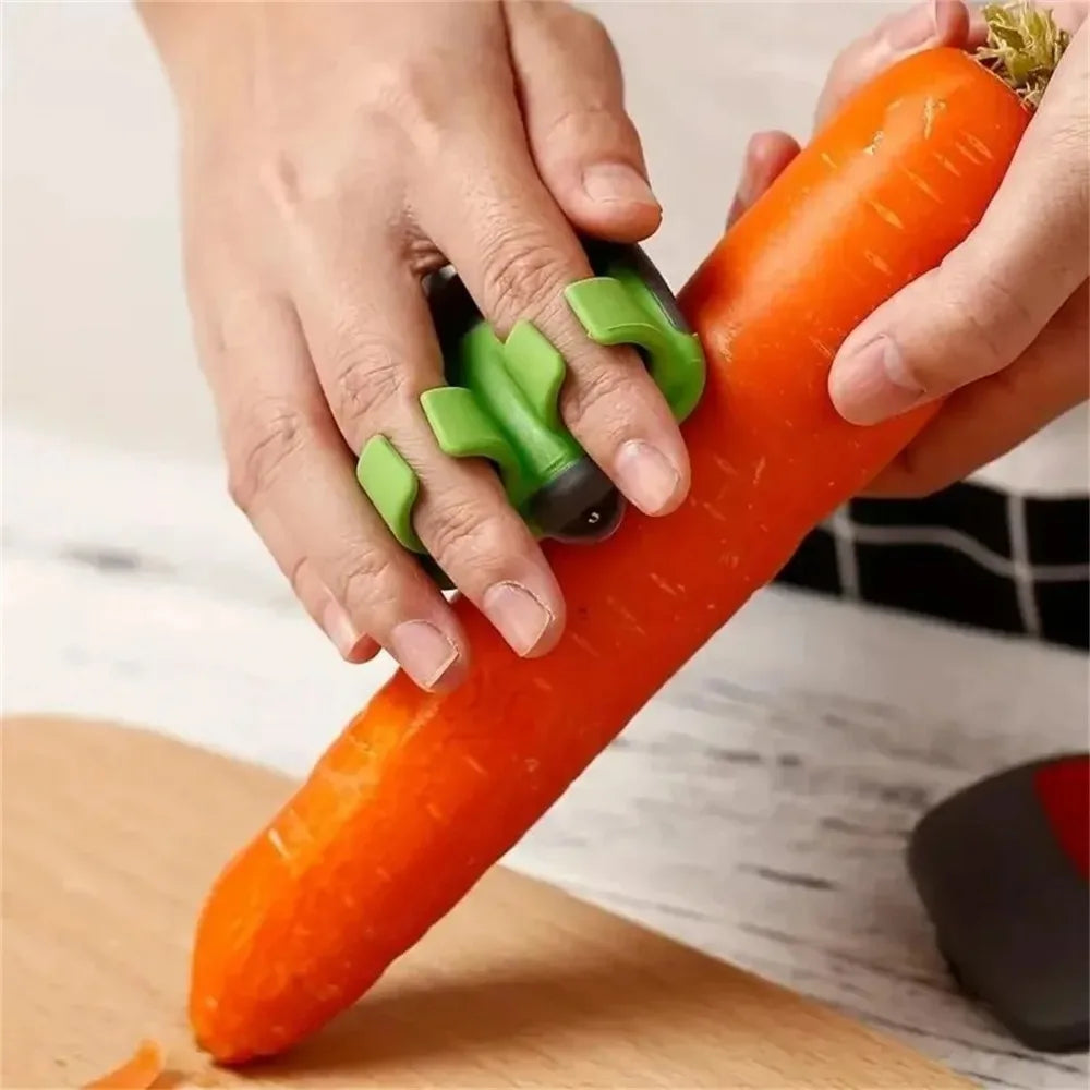 Vegetable Fruit Peeler, Sharp Blade Peeler with Non‑Slip Grip, Kitchen Peeler for Home Cooking & Camping, Black‑Green