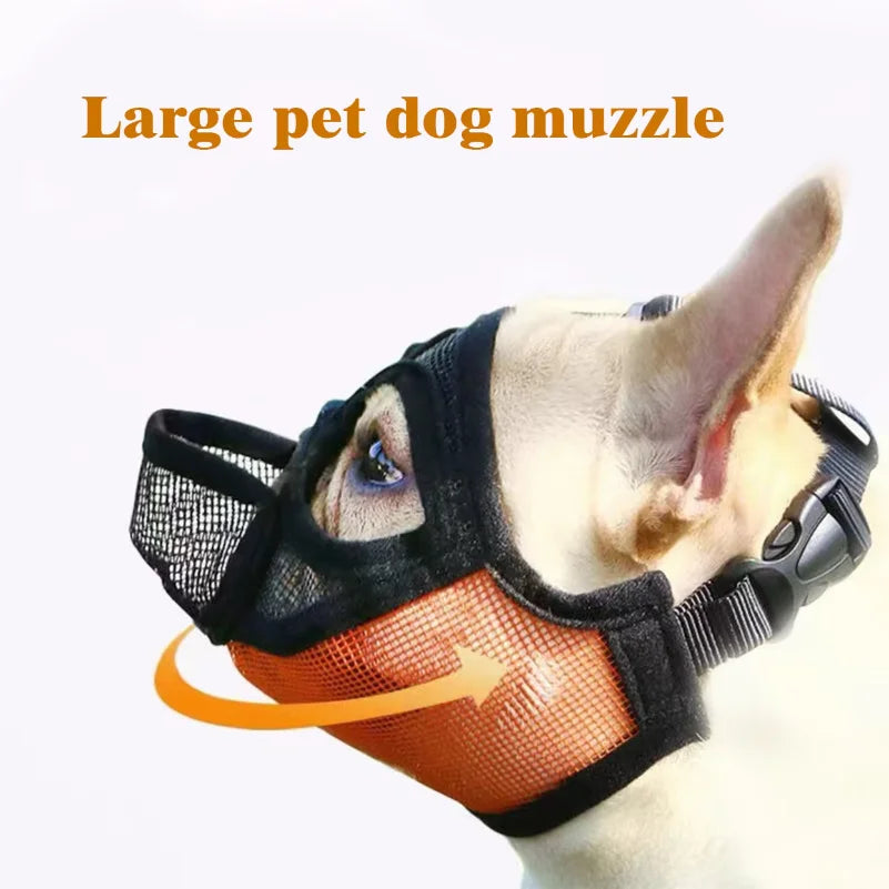 Pet Dog Mask, Bulldog Mask, Short Mouth Dog Anti-Biting Anti-Eating, Anti-Barking Adjustable, Breathable, Universal Pet Supplies