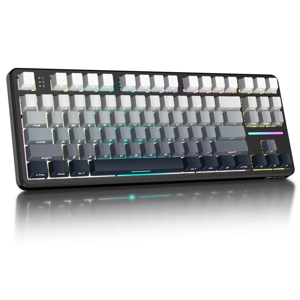 X87 Wireless Mechanical Gaming Keyboard, Tri-Mode Bt5.0/2.4Ghz/Usb-C Gasket Hot Swappable Custom Keyboard, Pre-Lube