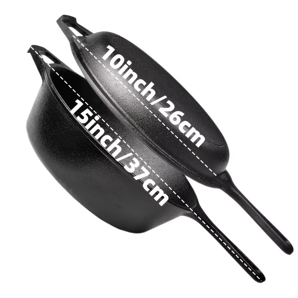 3PCS Cast Iron Skillet Set (6/8/10 Inch) Pre-Seasoned, Heavy-Duty Pans for Oven, Grill & Campfire, Even Heat, Non-Stick Surface