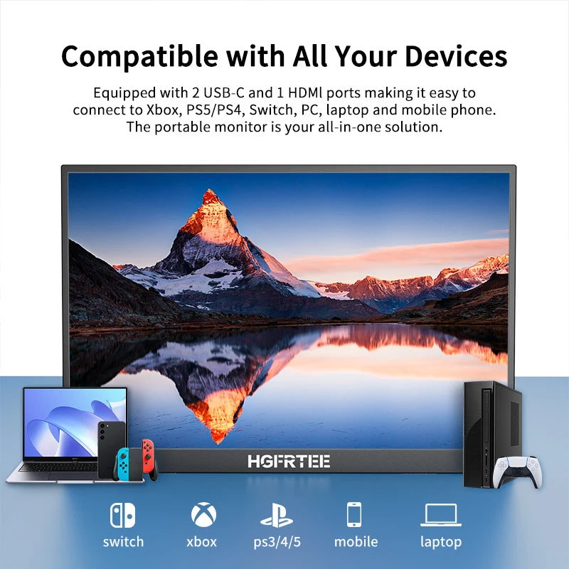 14.1 Inch Portable Monitor 10-Point Touchscreen 100%Srgb 1200P IPS Second External Screen for Laptop Phone Mac Xbox Switch PS4/5