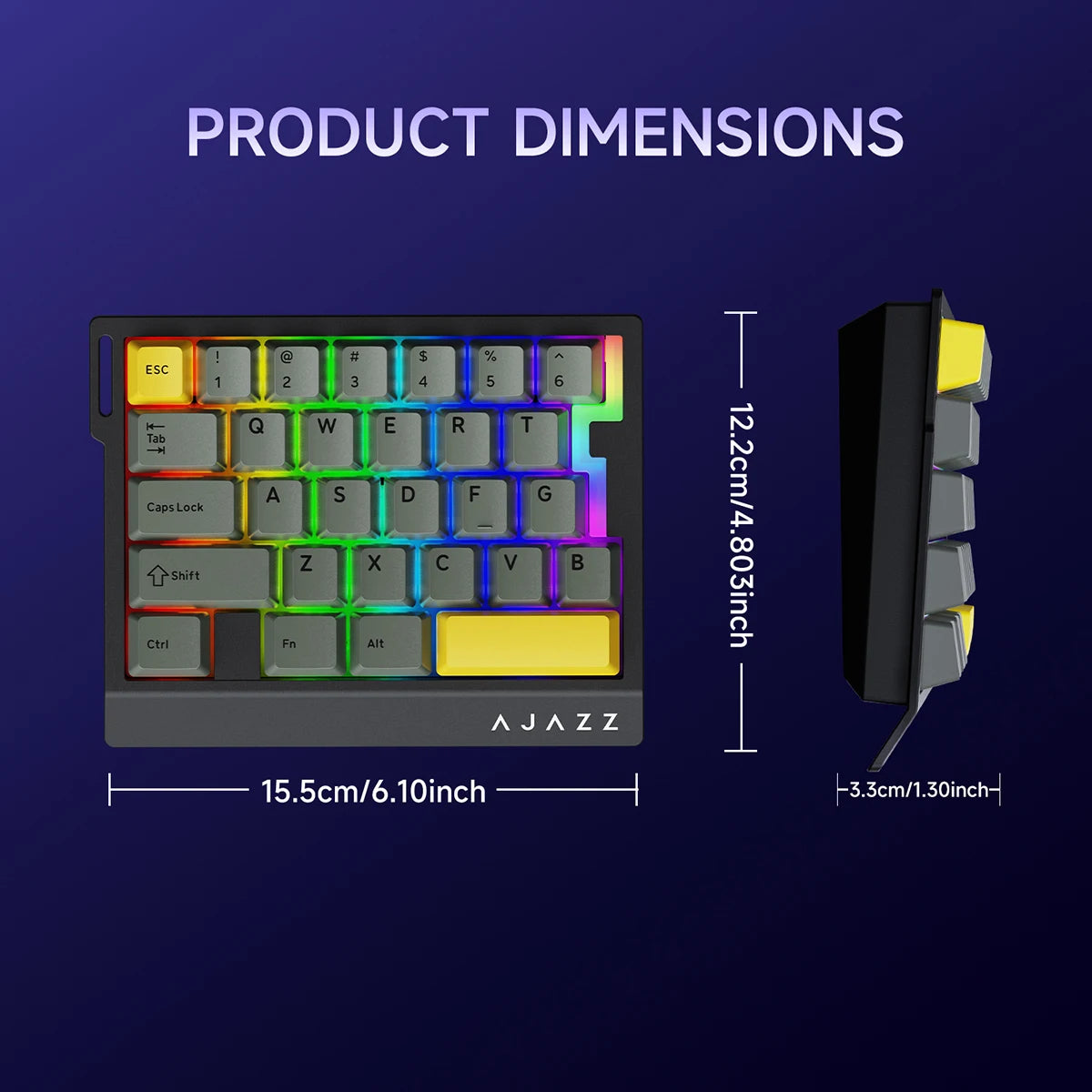 AK029 Wired Gaming Magnetic Switch Magnetic Rice Switch HIFI Edition, RGB Backlight, DIY Support