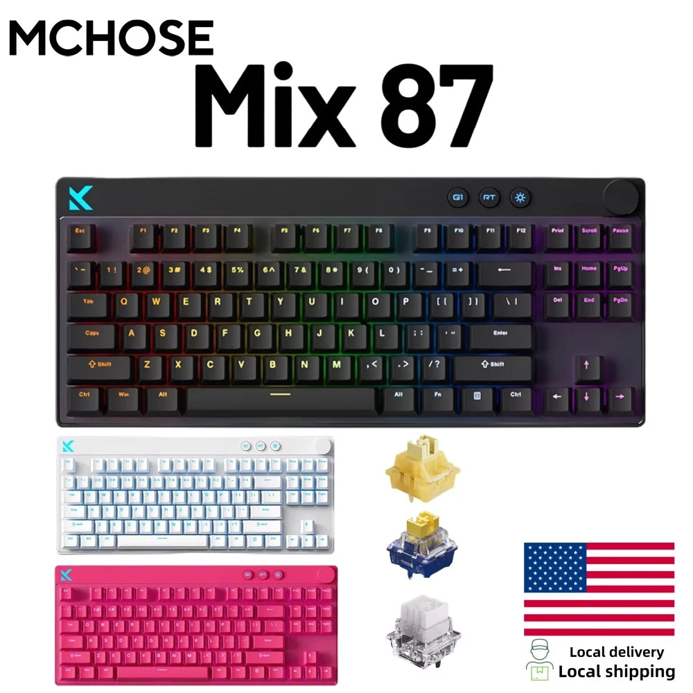 Mix87 Magnetic Swtich Keyboard Wired Gaming Keyboard 8K+256K Esport 0.08Ms Low Latency E-Sports Custom Gamer Accessories