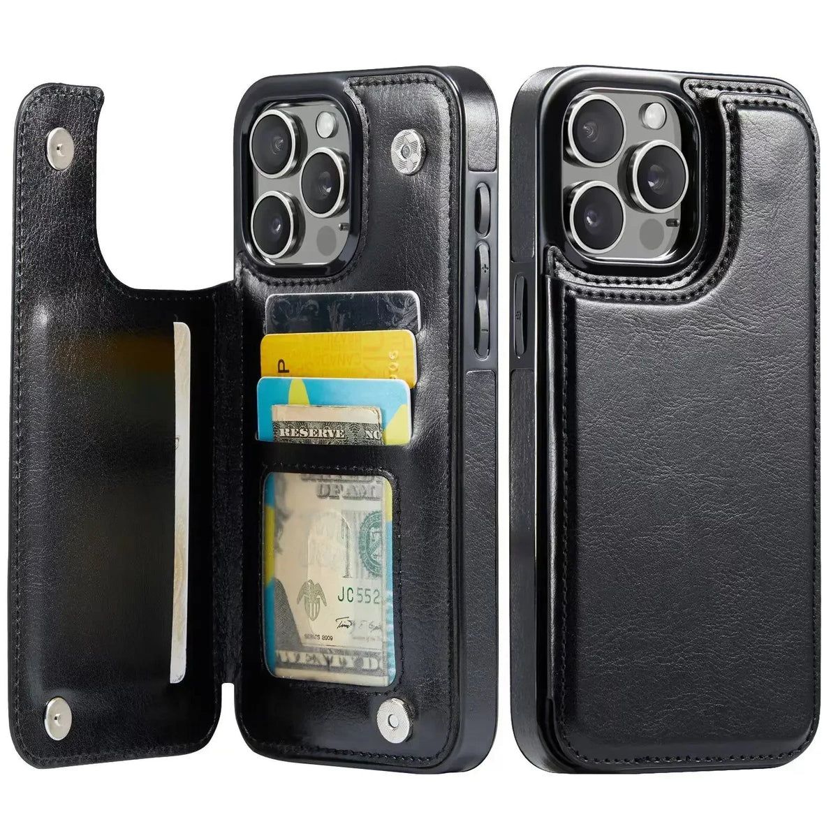 Wallet Card Holder Case for Iphone 16 15 14 13 12 11 Pro Max XS XR Leather Cover