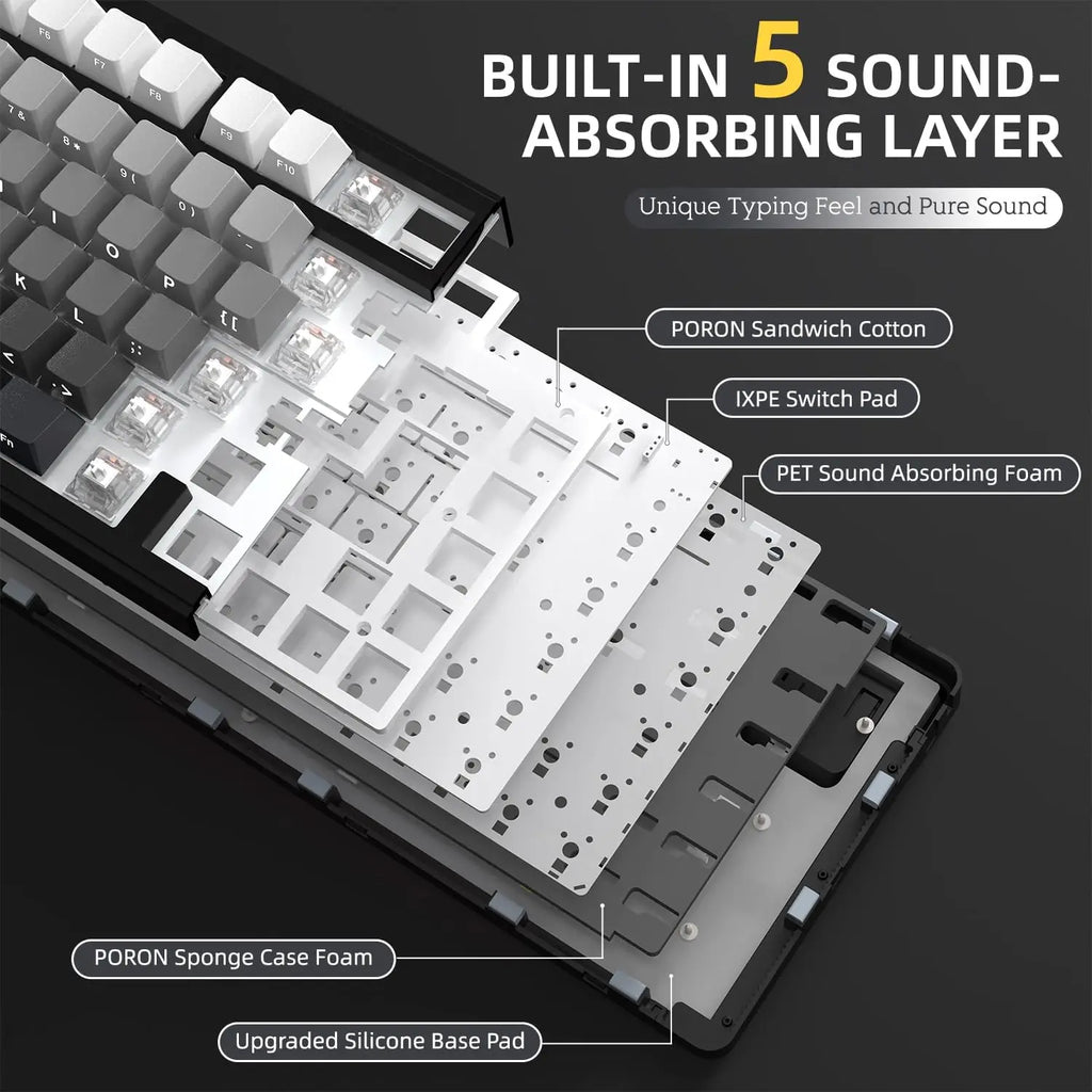 X85 Wireless Mechanical Gaming Keyboard,Tkl 82 Keys,Gasket Structure,Knob,Rgb Hot Swappable Custom Keyboard