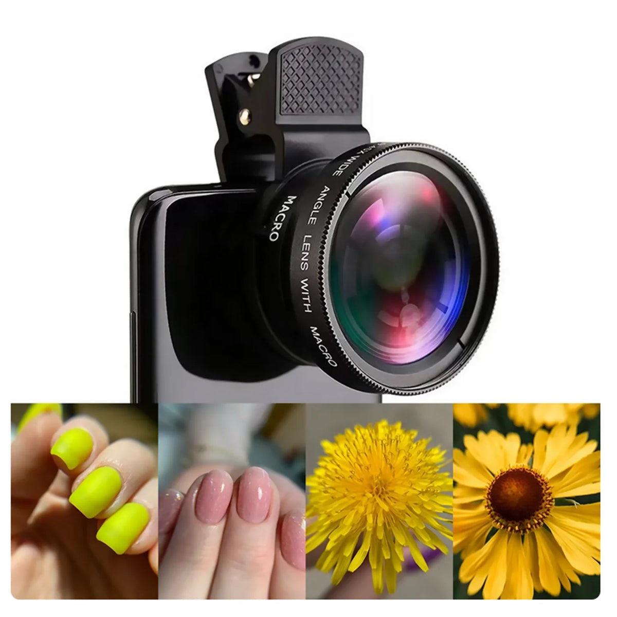 2-In-1 Mobile Phone Lens 0.45X Wide Angle Lens 10X Macro HD Camera Lens Universal for Iphone for Android Phone Len Clip