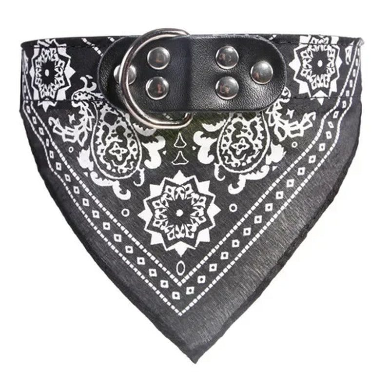 Adjustable Dog Bandana Leather Printed Soft Collar for Dog Pet Supplies Cat Scarf Collar for Chihuahua Puppy Pet Neckerchief