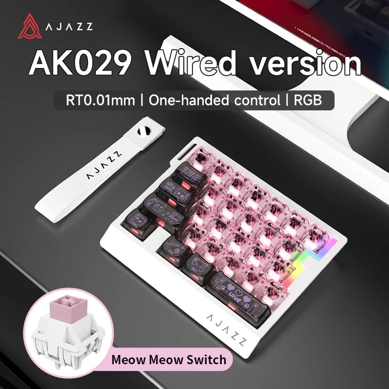 AK029 Wired Gaming Magnetic Switch Magnetic Rice Switch HIFI Edition, RGB Backlight, DIY Support