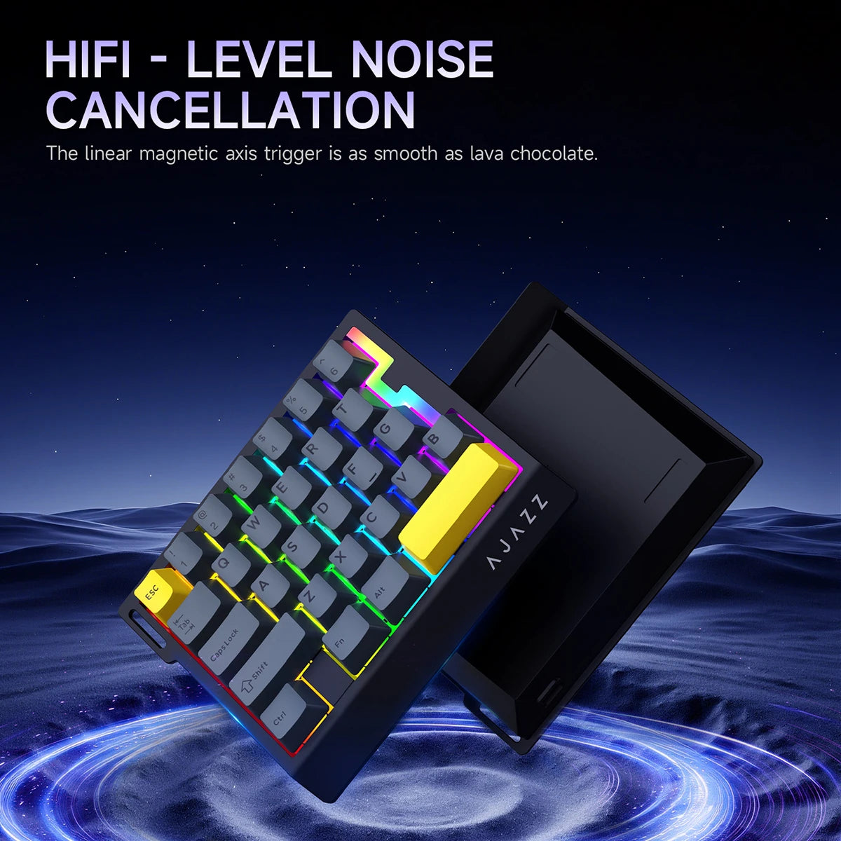 AK029 Wired Gaming Magnetic Switch Magnetic Rice Switch HIFI Edition, RGB Backlight, DIY Support