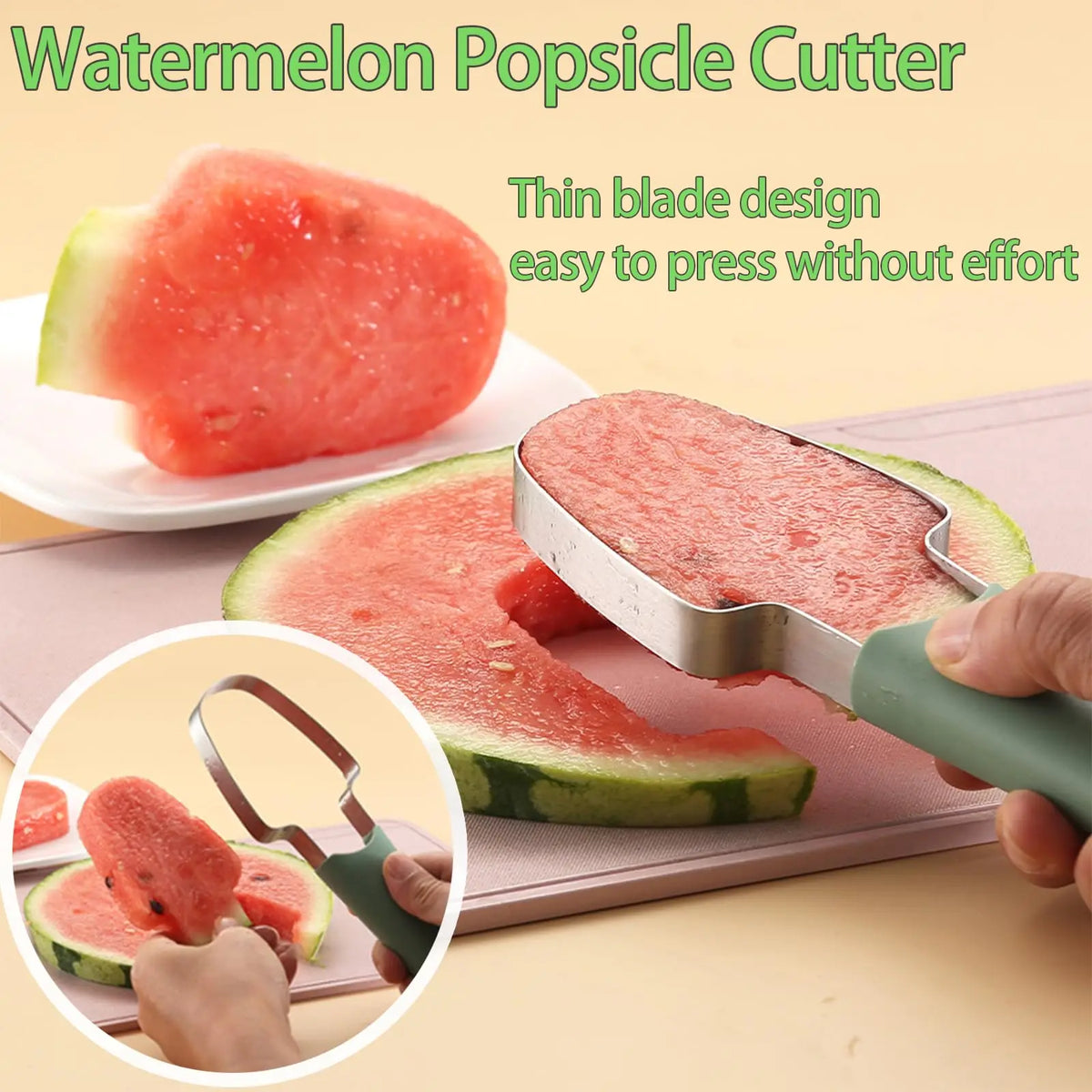 3-In-1 Watermelon Fork Slicer Cutter, 2024 Stainless Steel Fruit Watermelon Cutting Tool Fork Slicer Knife Set for Home Kitchen