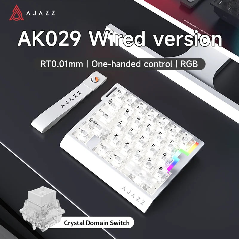 AK029 Wired Gaming Magnetic Switch Magnetic Rice Switch HIFI Edition, RGB Backlight, DIY Support