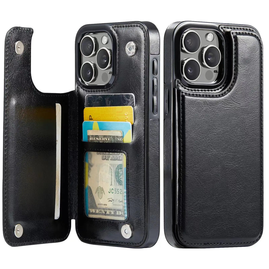 Wallet Card Holder Case for Iphone 16 15 14 13 12 11 Pro Max XS XR Leather Cover