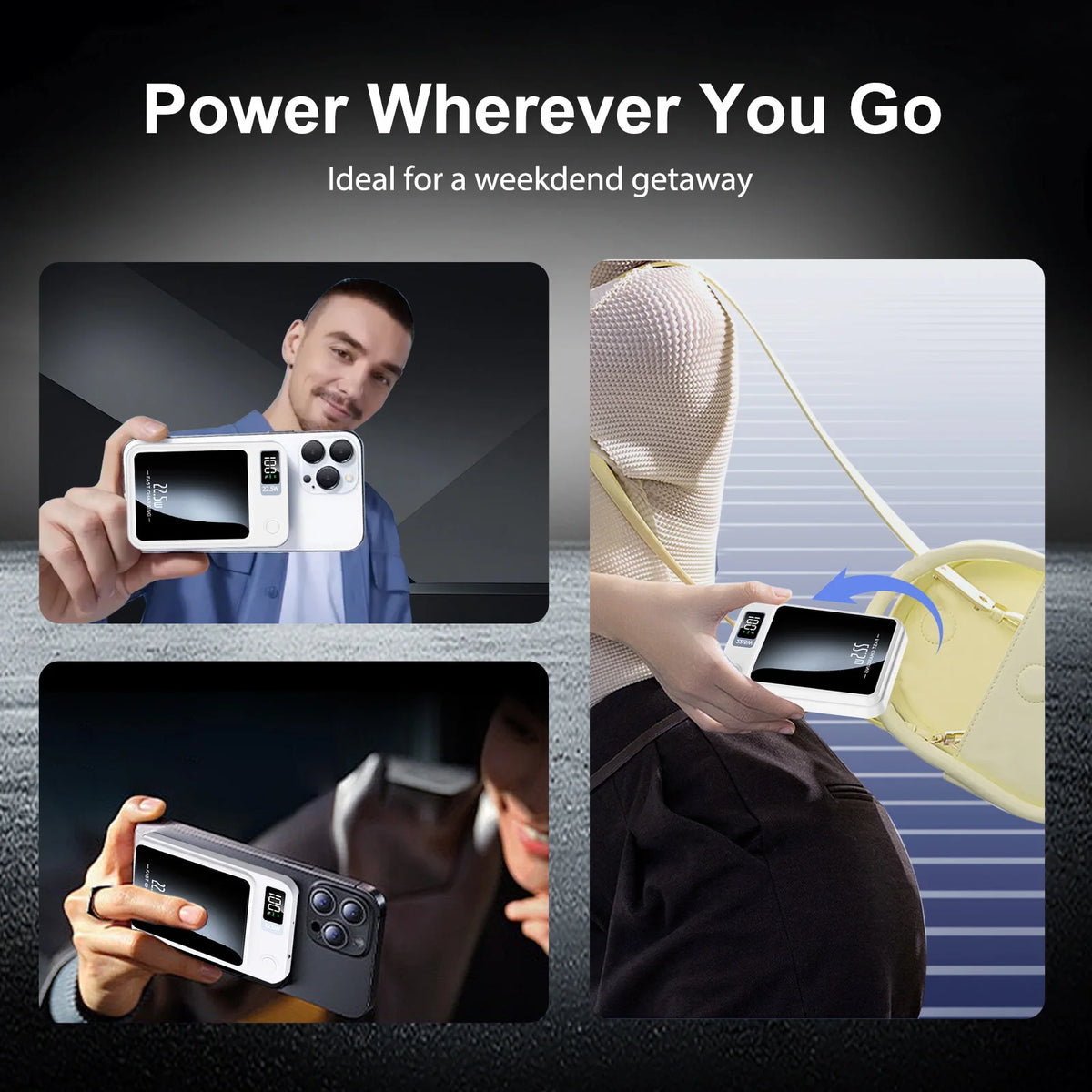 Magnetic Power Bank Wireless 10000Ah Portable 22.5W Fast Charging LED Digital for Magsafe for Iphone 17 16 15 Por Max Powerbank