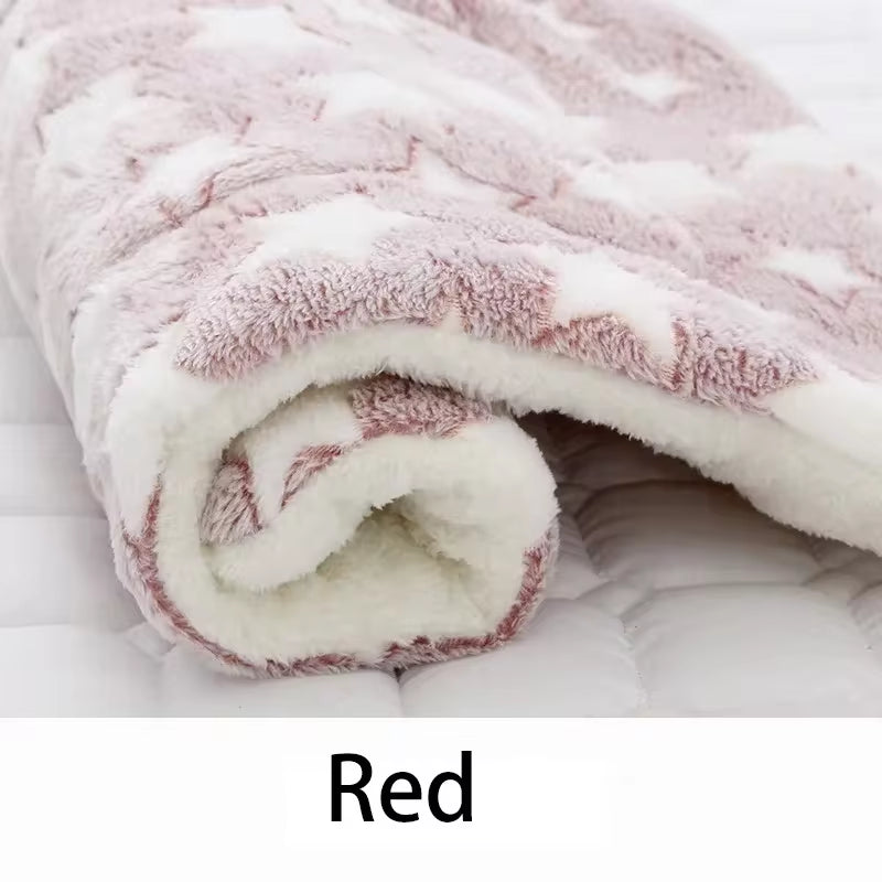 Flannel Pet Sleeping Mat Dog Bed Cat Litter Puppy Bed Dog Sofa Lovely Mattress Cushion for Small Large Dog Blanket for Winter