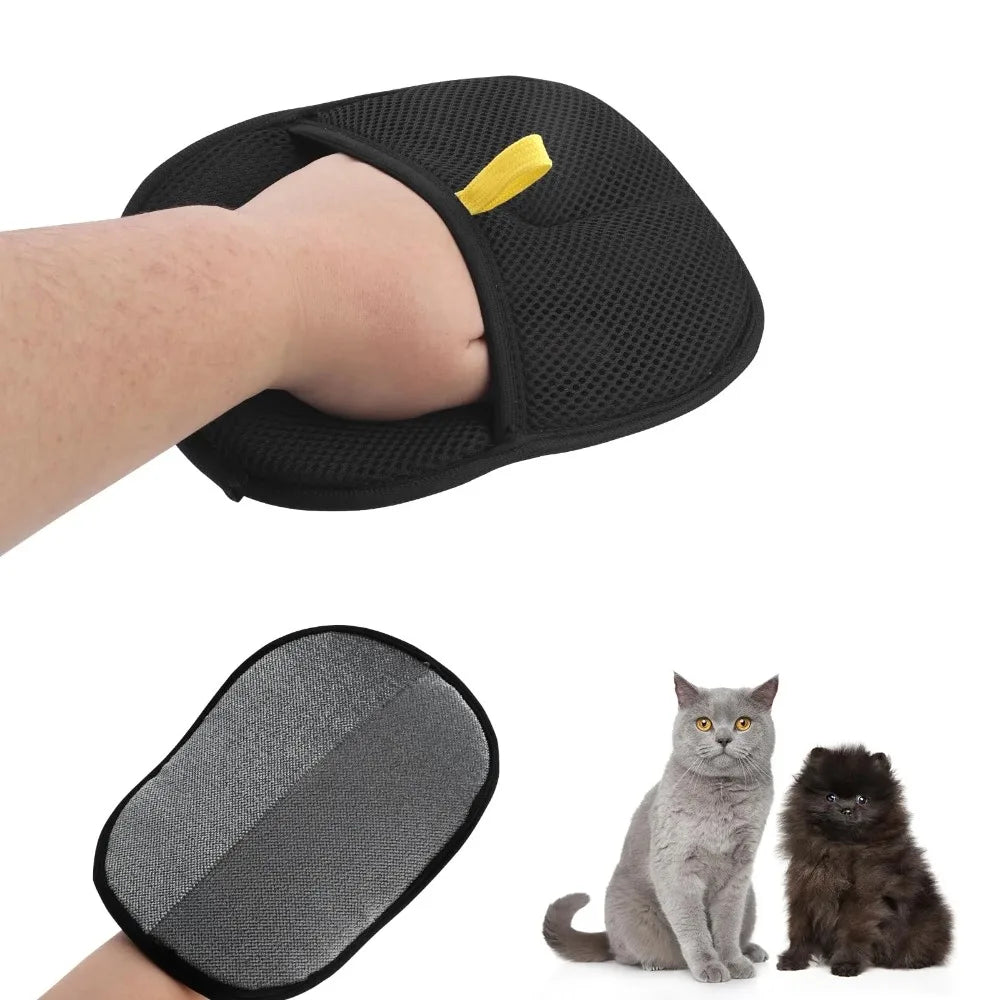 Pet Grooming Deshedding Glove, Pet Hair Remover Mitt for Dogs Cats Rabbits, Gentle Brush for Long Short Curly Fur