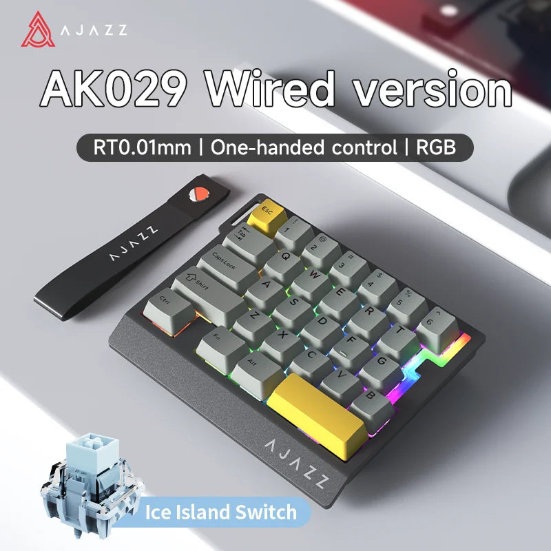 AK029 Wired Gaming Magnetic Switch Magnetic Rice Switch HIFI Edition, RGB Backlight, DIY Support