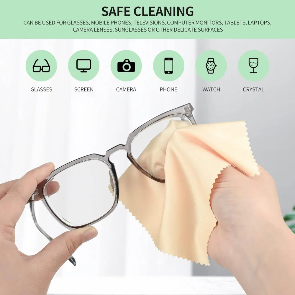 18 Pack of Microfiber Cleaning Cloths (7" X 6") Multicolor Eyeglass Cleaning Cloths for Eyeglasses, Camera Lenses, Mobile Phones