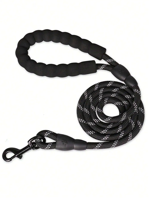 1Pc New Color Pet Leash, Reflective Nylon Dog Leash, Explosion Proof Walking Rope, Foam Handle No Choking, round Rope, Pink