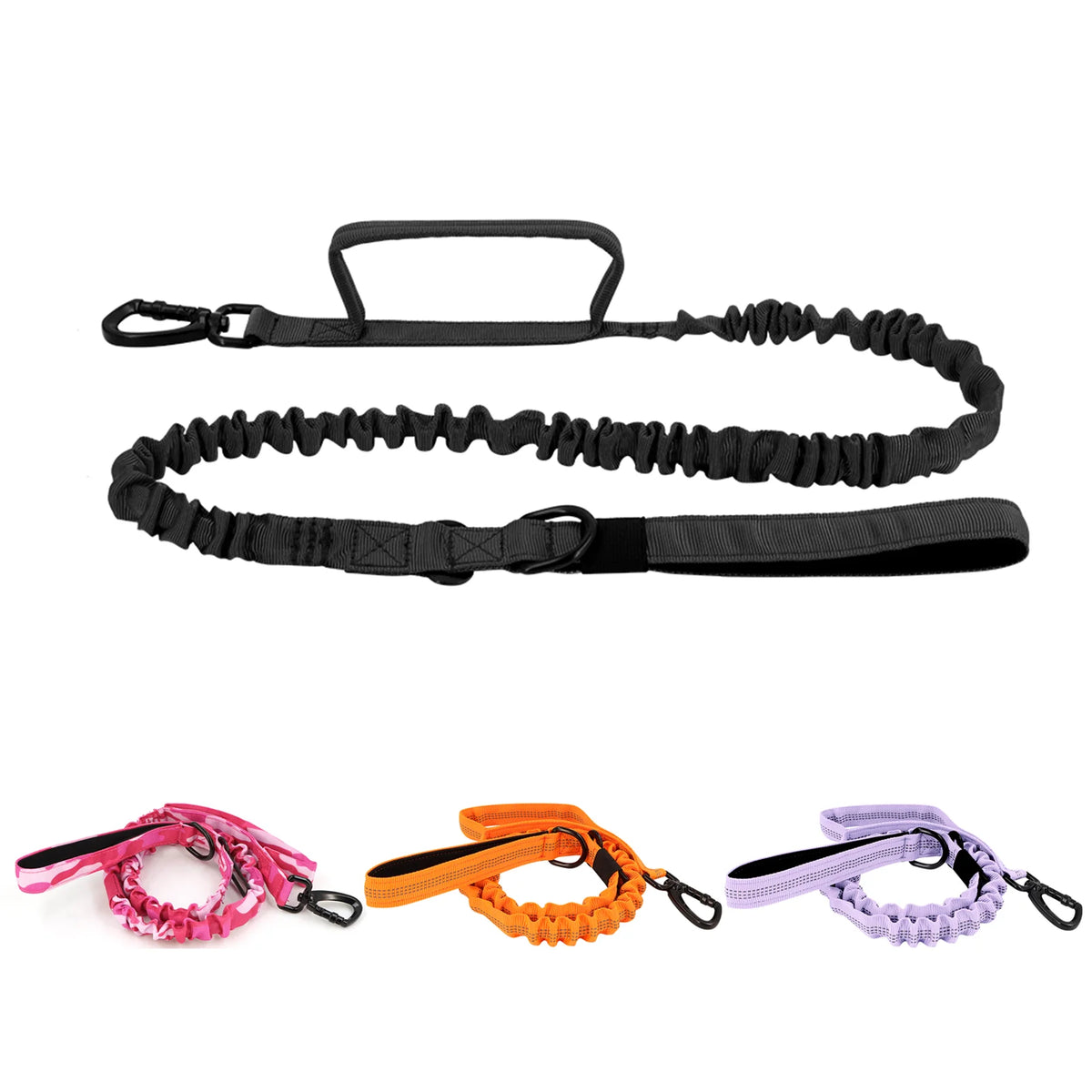 Military Dog Leashes Adjustable Leash Quick Release Elastic Rope with 2 Control Handle for Medium and Small Dogs Accessories