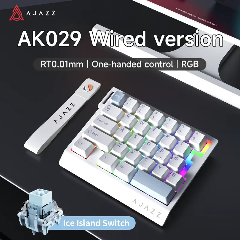 AK029 Wired Gaming Magnetic Switch Magnetic Rice Switch HIFI Edition, RGB Backlight, DIY Support