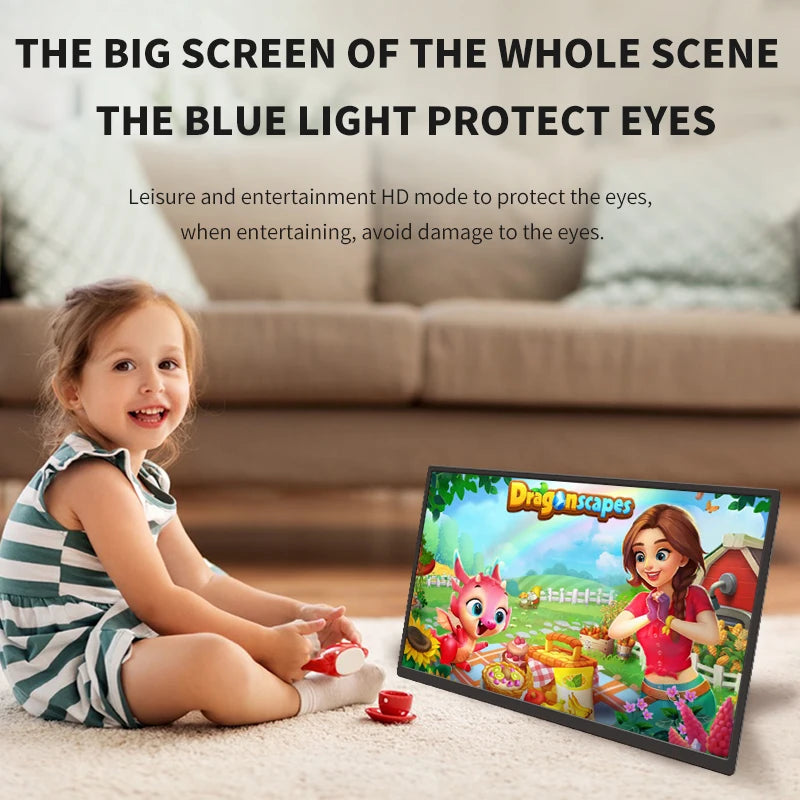 18.5Inch 100Hz Portable Monitor with VESA Hole Stand PC Gaming Extended Display ADS-IPS Large Screen Support Type-C HDMI