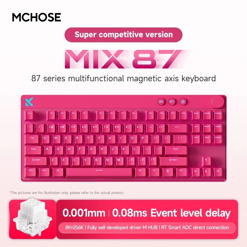 Mix87 Magnetic Swtich Keyboard Wired Gaming Keyboard 8K+256K Esport 0.08Ms Low Latency E-Sports Custom Gamer Accessories