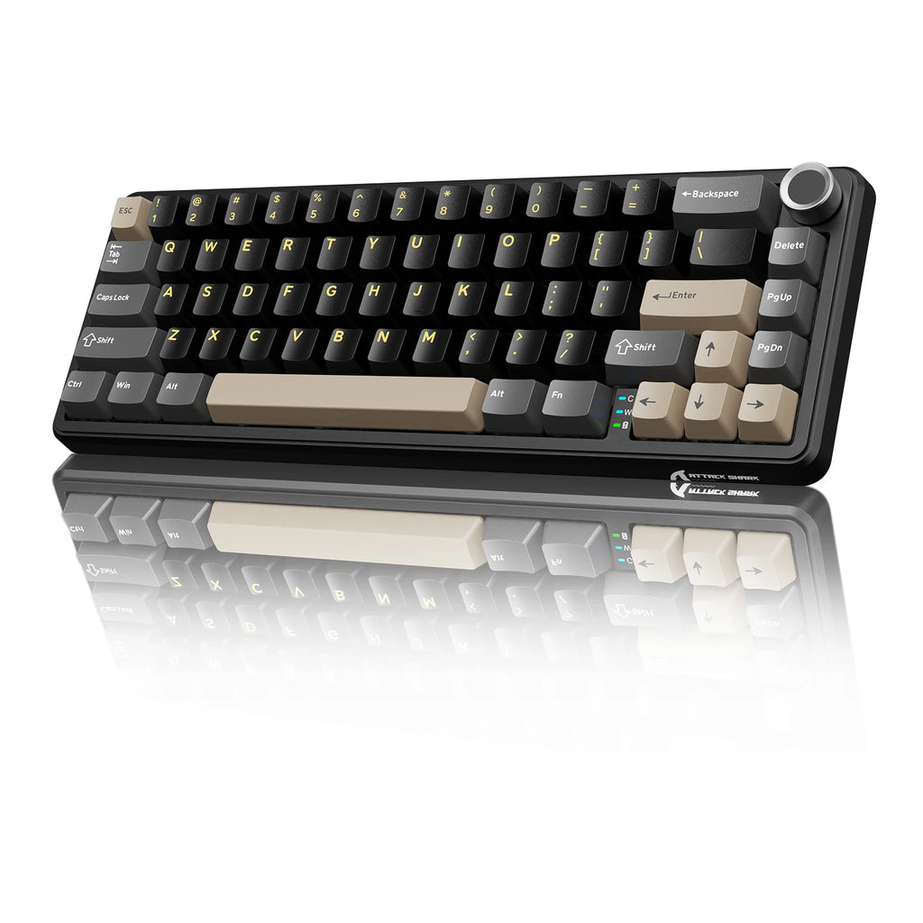 X66 65% Wireless Mechanical Keyboard with Knob, 66 Keys Tri Mode Gasket Hot Swap RGB Gaming Keyboard 60 Percent,Pbt