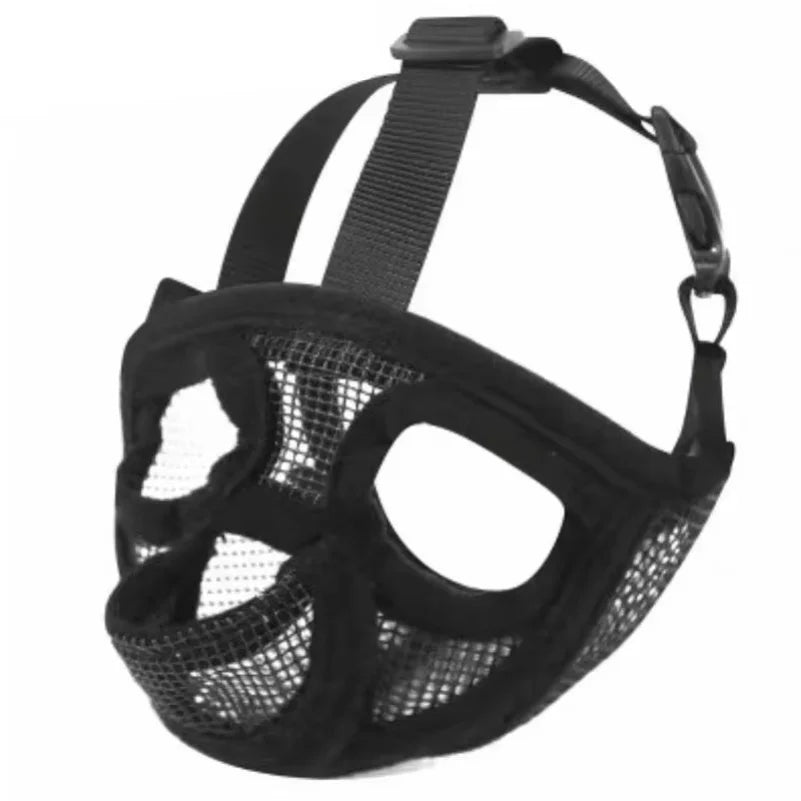 Pet Dog Mask, Bulldog Mask, Short Mouth Dog Anti-Biting Anti-Eating, Anti-Barking Adjustable, Breathable, Universal Pet Supplies