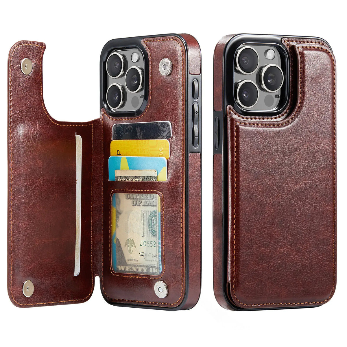 Wallet Card Holder Case for Iphone 16 15 14 13 12 11 Pro Max XS XR Leather Cover