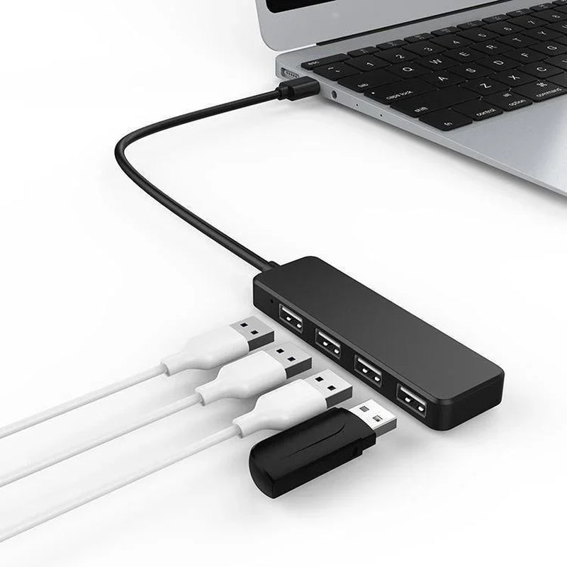 USB 2.0 Ultra-Thin USB 2.0 Multi-Usb 4 Port Splitter Hub Adapter Dock Expander PC Laptop Computer Accessories