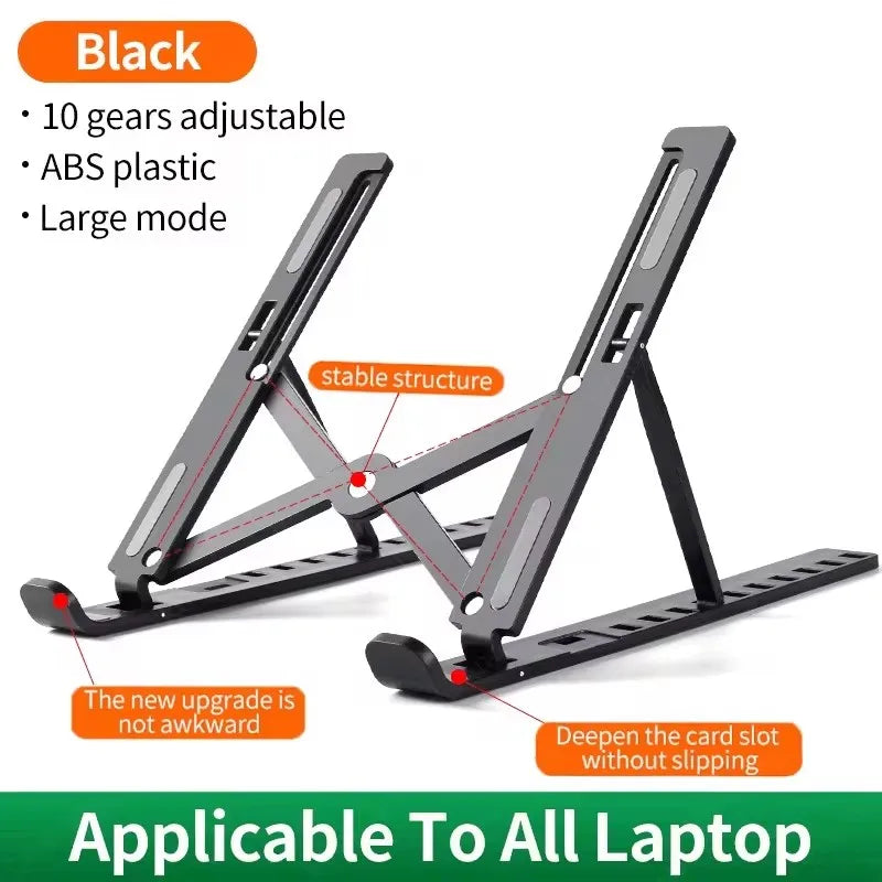Foldable Laptop Stand Adjustable Portable Foldable Bracket Support Base ABS Plastic Holder for Macbook Laptop PC Accessories