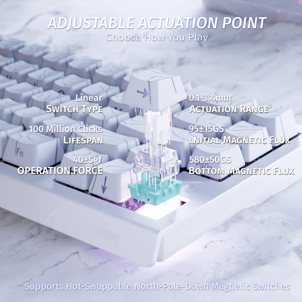 X68 HE Rapid Trigger Mechanical Gaming Keyboard 60% Wired with Adjustable Actuation,Hall Effect Magnetic Switch,8Kh
