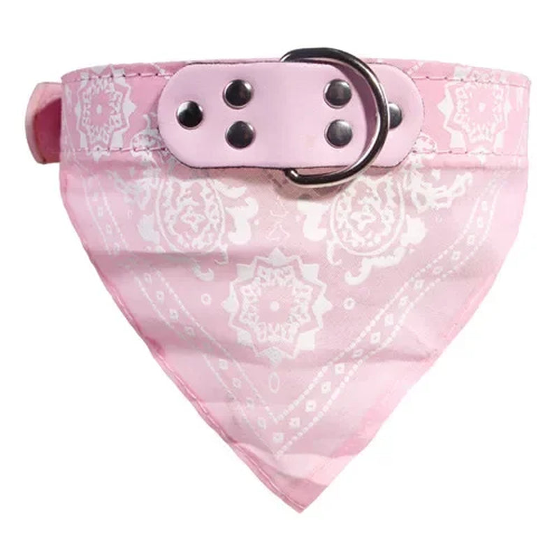 Adjustable Dog Bandana Leather Printed Soft Collar for Dog Pet Supplies Cat Scarf Collar for Chihuahua Puppy Pet Neckerchief