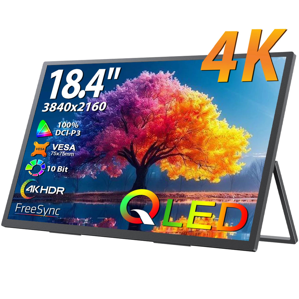 18.4 Inch 4K QLED Portable Monitor Gaming Computer Display Ultra-Slim Extend Screen for PS5/4 Switch Laptop PC Mac Xbox
