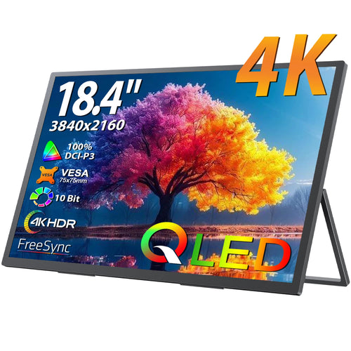 18.4 Inch 4K QLED Portable Monitor Gaming Computer Display Ultra-Slim Extend Screen for PS5/4 Switch Laptop PC Mac Xbox