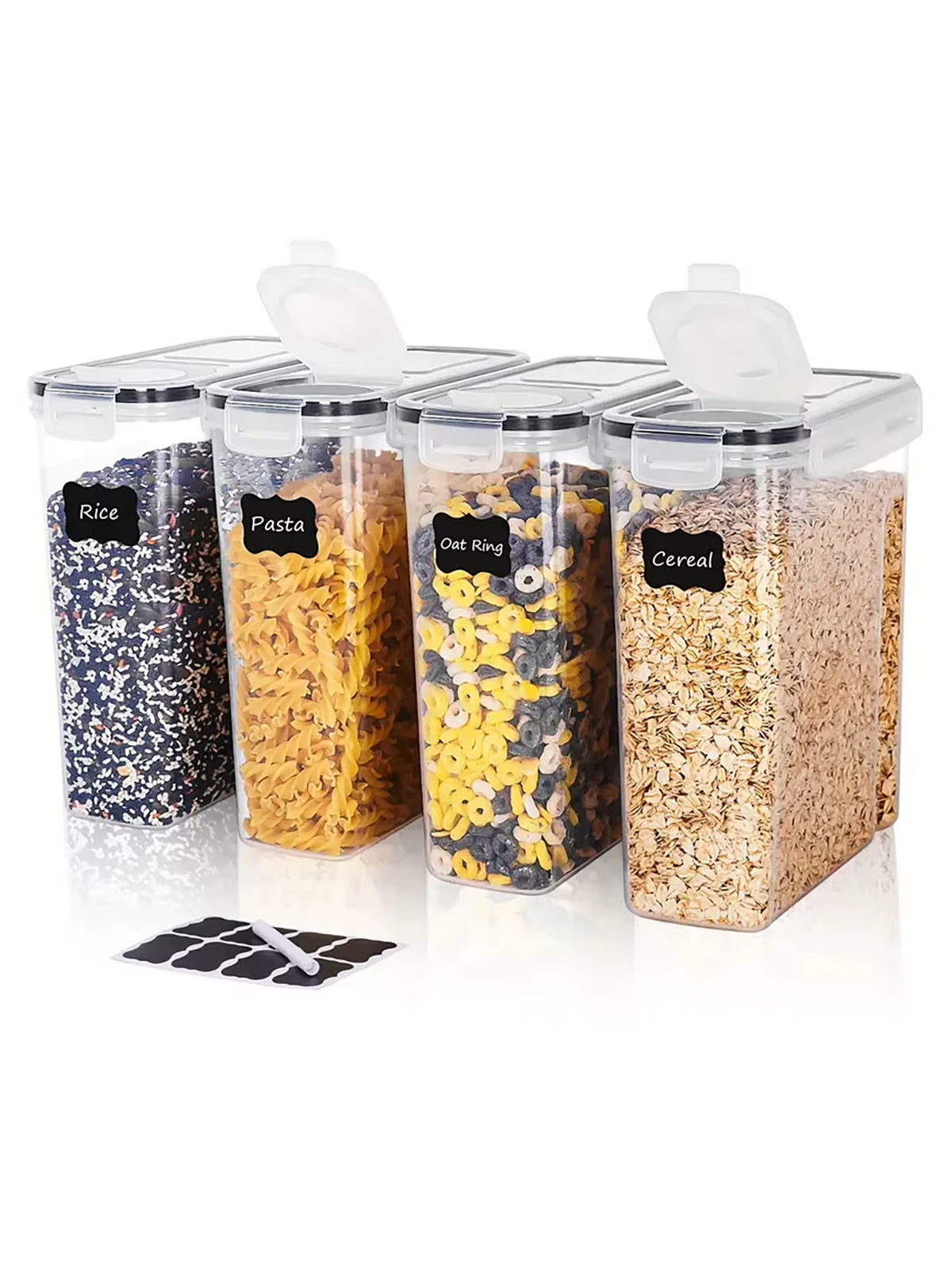 4Pcs4L Large Food Storage Containers with Lids, Airtight Food Storage Containers for Kitchen Pantry Organization and Storage