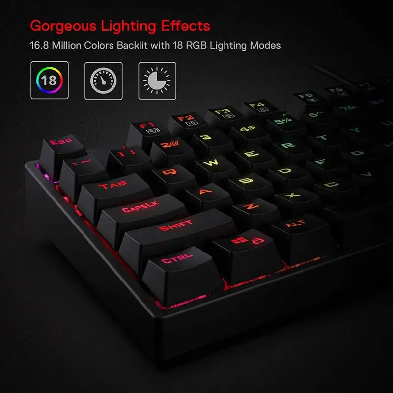 K582 SURARA RGB LED Backlit Mechanical Gaming Keyboard with 104 Keys-Linear and Quiet-Red Switches