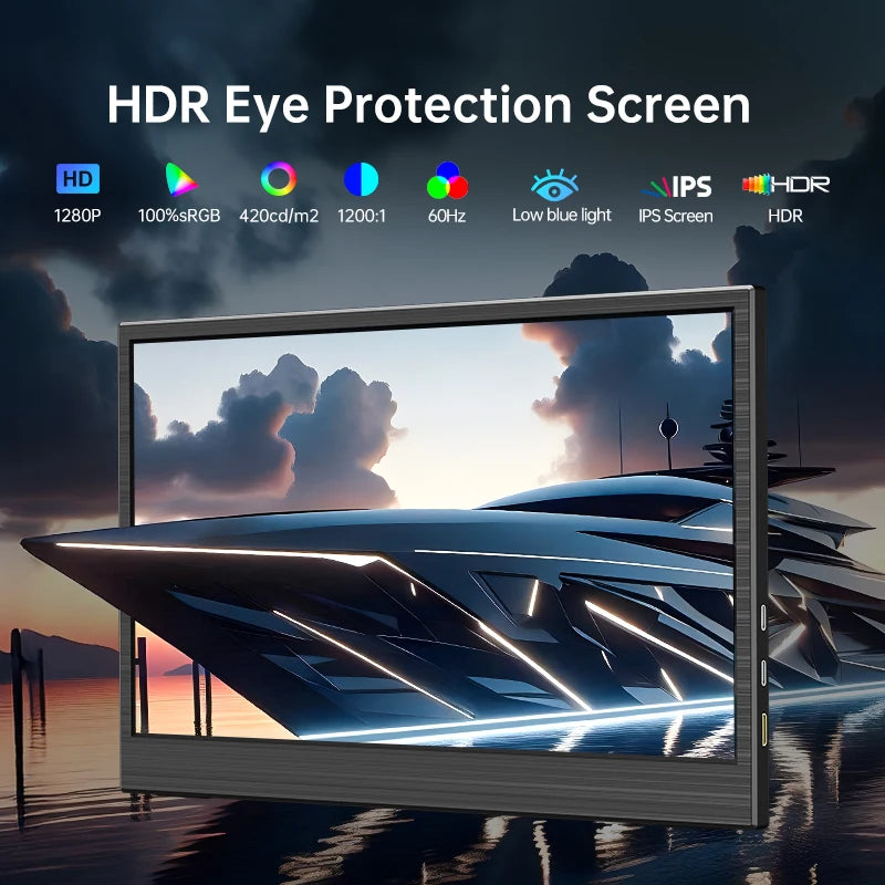 Portable Monitor 10.5Inch FHD IPS Screen Second External Monitor Suitable for Laptop/Pc/Mac/Xbox/Ps4/5