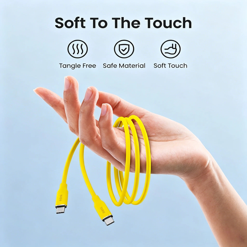 140W/240W PD 3.1 USB C to USB C Fast-Charging Silky Cable 3.3Ft