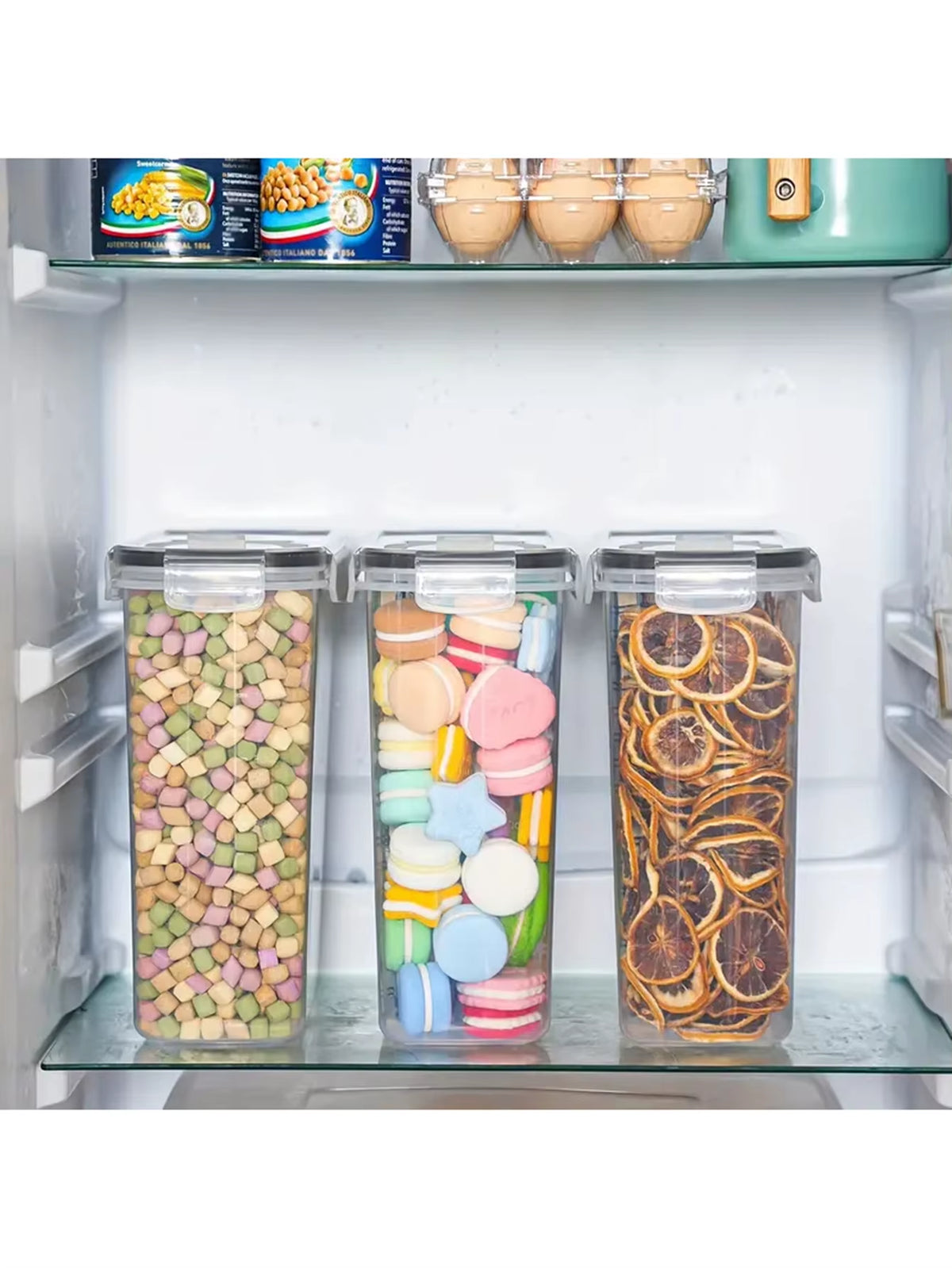 4Pcs4L Large Food Storage Containers with Lids, Airtight Food Storage Containers for Kitchen Pantry Organization and Storage
