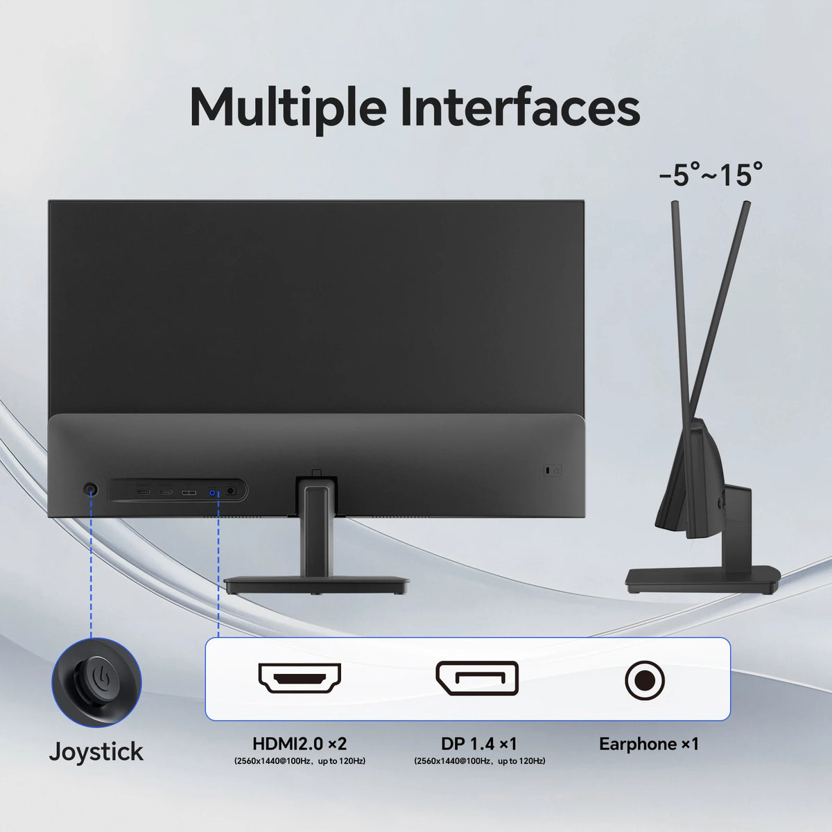 27 Inch Computer Monitor - QHD (2560 X 1440) Display, up to 120Hz Monitor, IPS Panel H27D9