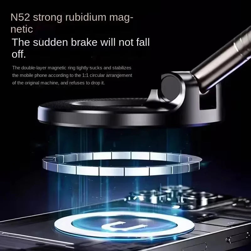 Car Mount Electric Vacuum Magnetic Holder Foldable Strong Suction Stand for Cell Phone for Iphone 12 13 14 15 16 Live Streaming